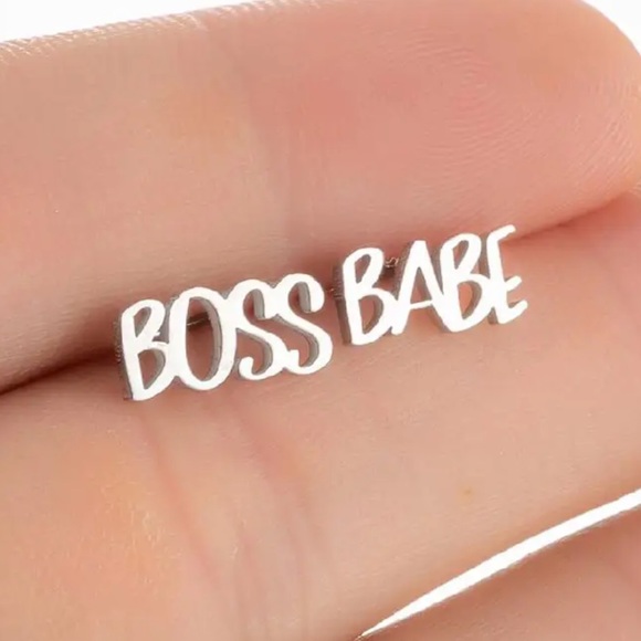 Gold Boss Babe Earrings - Picture 2 of 3